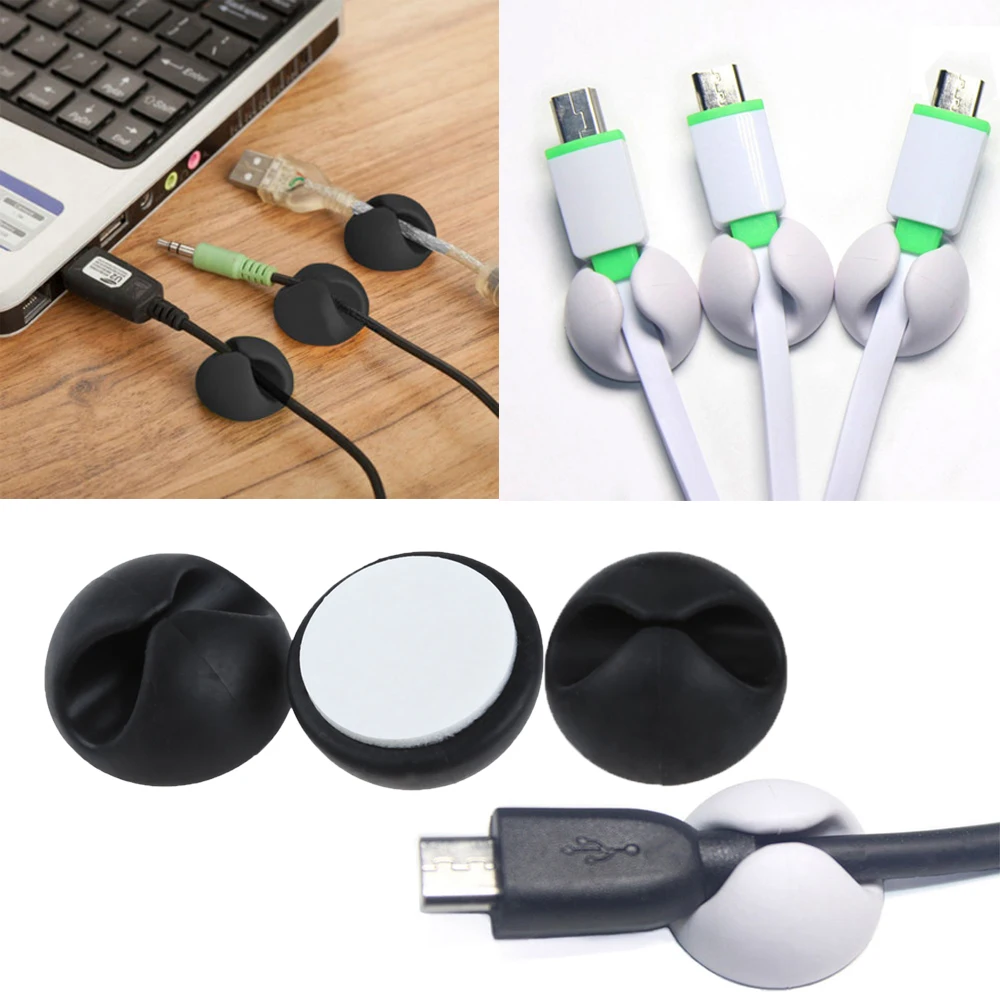 10 шт./лот зажимы для кабеля USB зарядное устройство держатель стол аккуратный