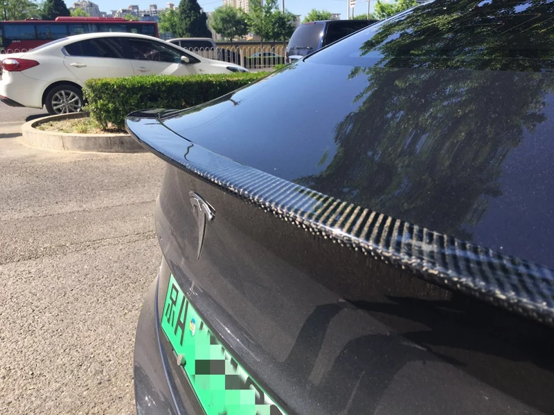 Для Tesla модель 3- заднее углеродное волокно заднее крыло багажника спойлер задний спойлер на крышу крыло багажника губы крышка багажника Автомобиль Стайлинг