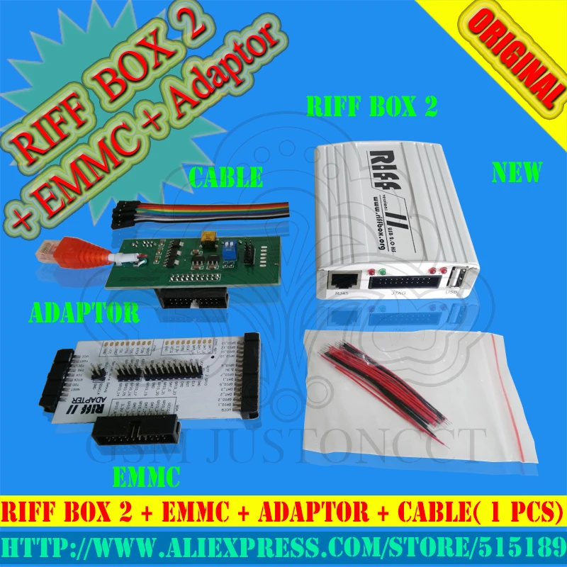 100% original RIFF BOX 2 + EMMC + Adaptor + cable