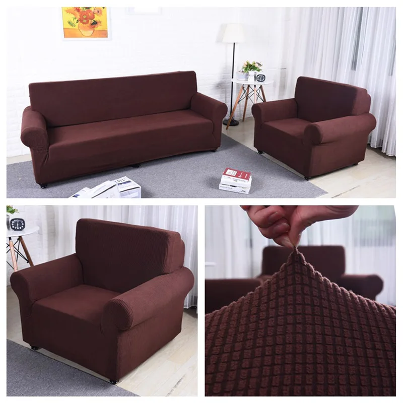 

Solid Color Slipcover Polar Fleece Elastic Couch Cover Elastic full sofa Cover 1/2/3/4 seater Stretch Pillow Case Chair Covers