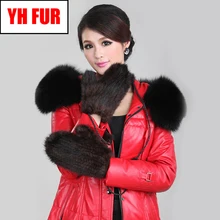 Зимние норковые меховые перчатки женские модные вязаные варежки ручной работы из натурального меха норки русские леди толстые теплые перчатки из натурального меха норки