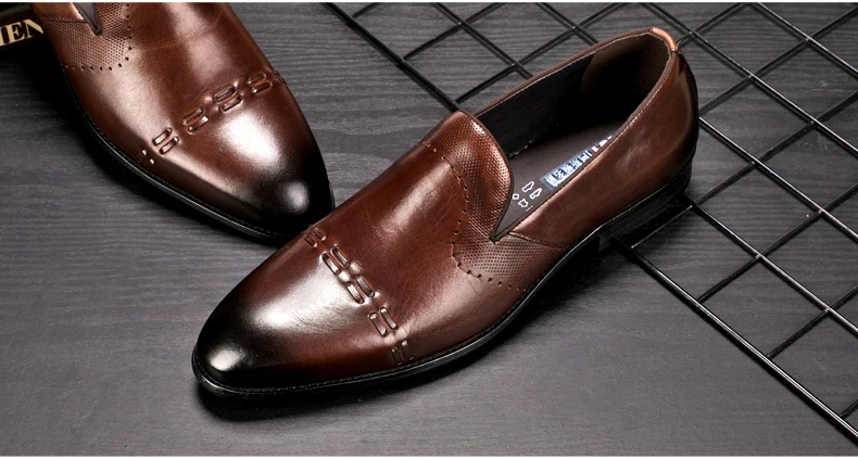 Men's Leather Casual Shoes Formal Oxfords Shoe Moccasins Men's Leather Brand Casual Genuine Leather Shoes Men 2018 Brogue Shoe   (2)