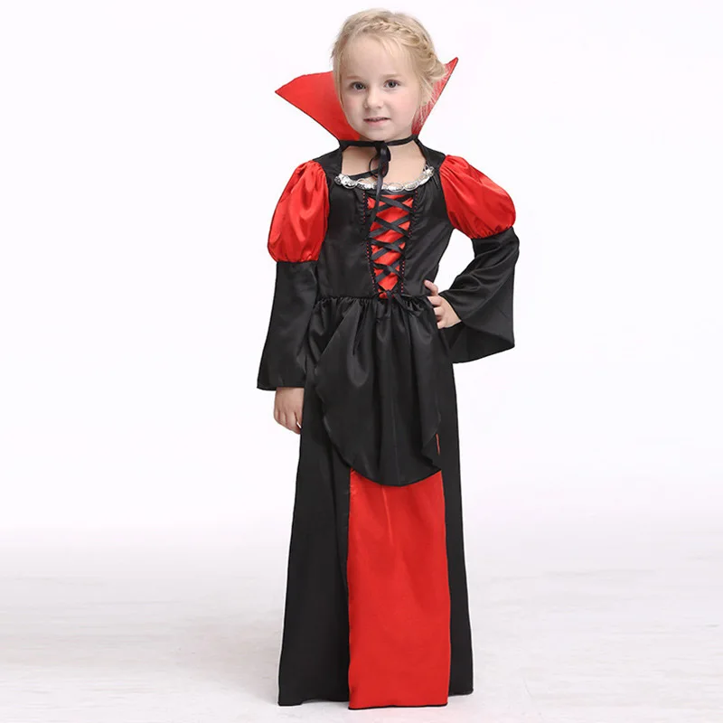 Halloween Cosplay Baby vampire dress Children Set Infant Girls Long
