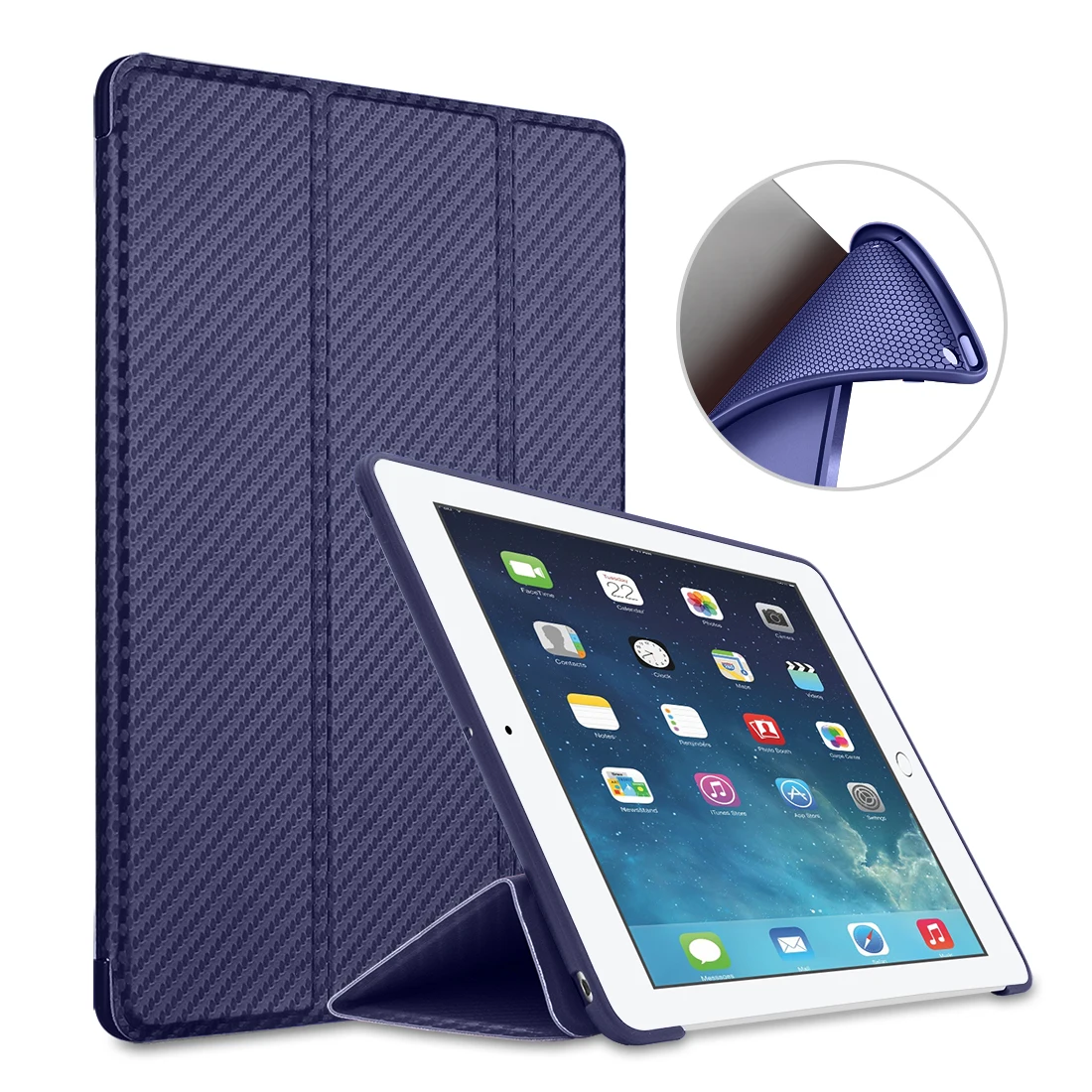 Чехол для iPad Air 2, силиконовый чехол GOOJODOQ для Apple iPad Air 2 iPad 6 из искусственной кожи Smart Cover A1566 A1567 Auto Sleep/Wake