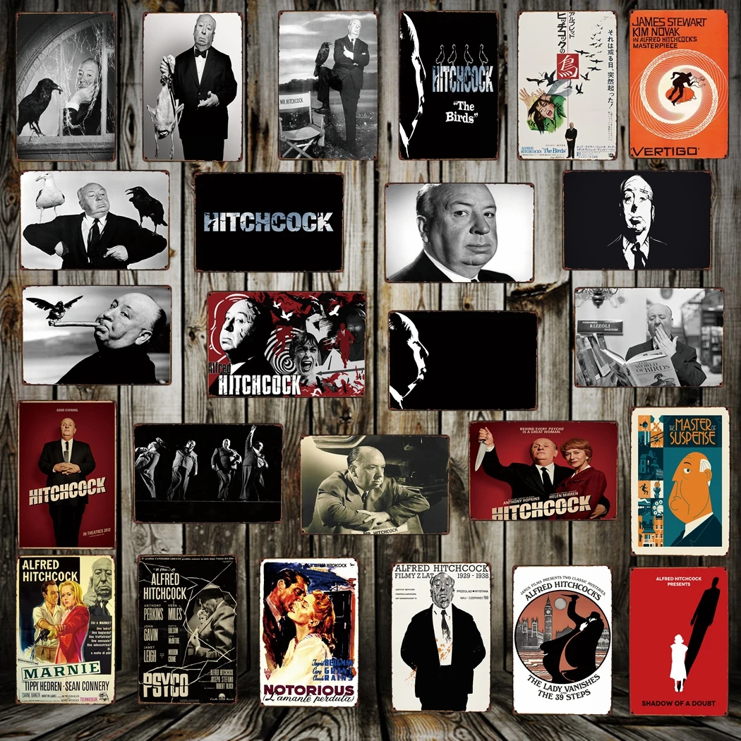 

[ Mike86 ] Alfred Hitchcock Bird Metal Poster Retro art Wall home Vintage Tin Sign Decoration FG-222