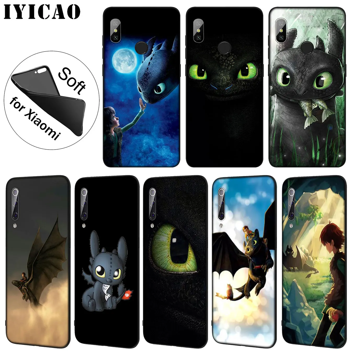 IYICAO toothless How To Train Your Dragon Soft Phone Case for Xiaomi Mi 10 9 9T CC9 CC9E 8 SE A3 Pro A1 A2 Lite 6 pocophone f1 |