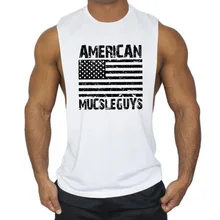 Американский Флаг Дизайн Фитнес Мужская майка Одежда для бодибилдинга, спортзала спортивная одежда жилет мышечная Стрингер хлопковая майка