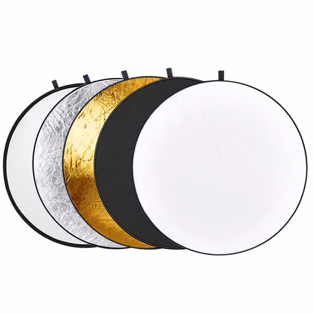 Photography Reflector 2 in 1 Translucent Silver Gold Collapsible 43