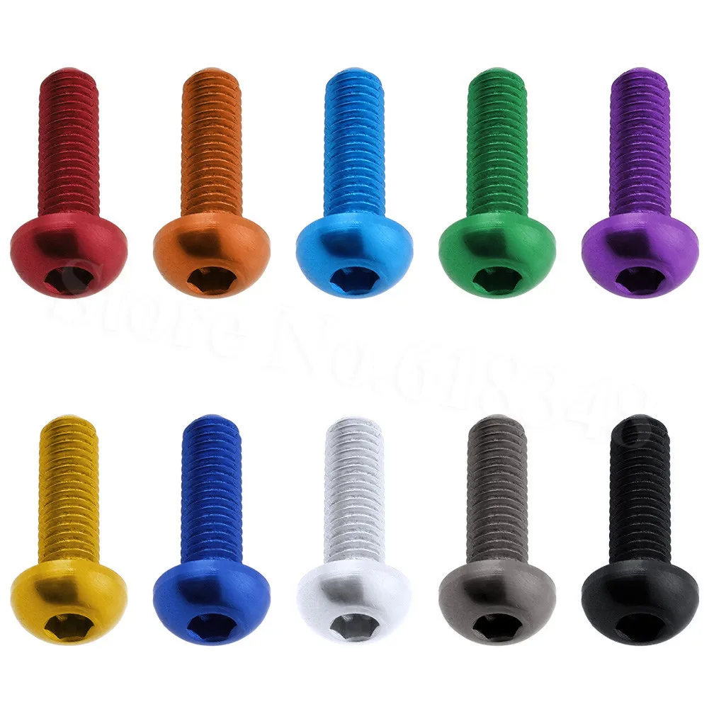 

10pcs M3x10mm Hex Socket Screws Round Head Aluminum Anodized for FPV RC Drone Quadcopter Replacement Parts Colourful