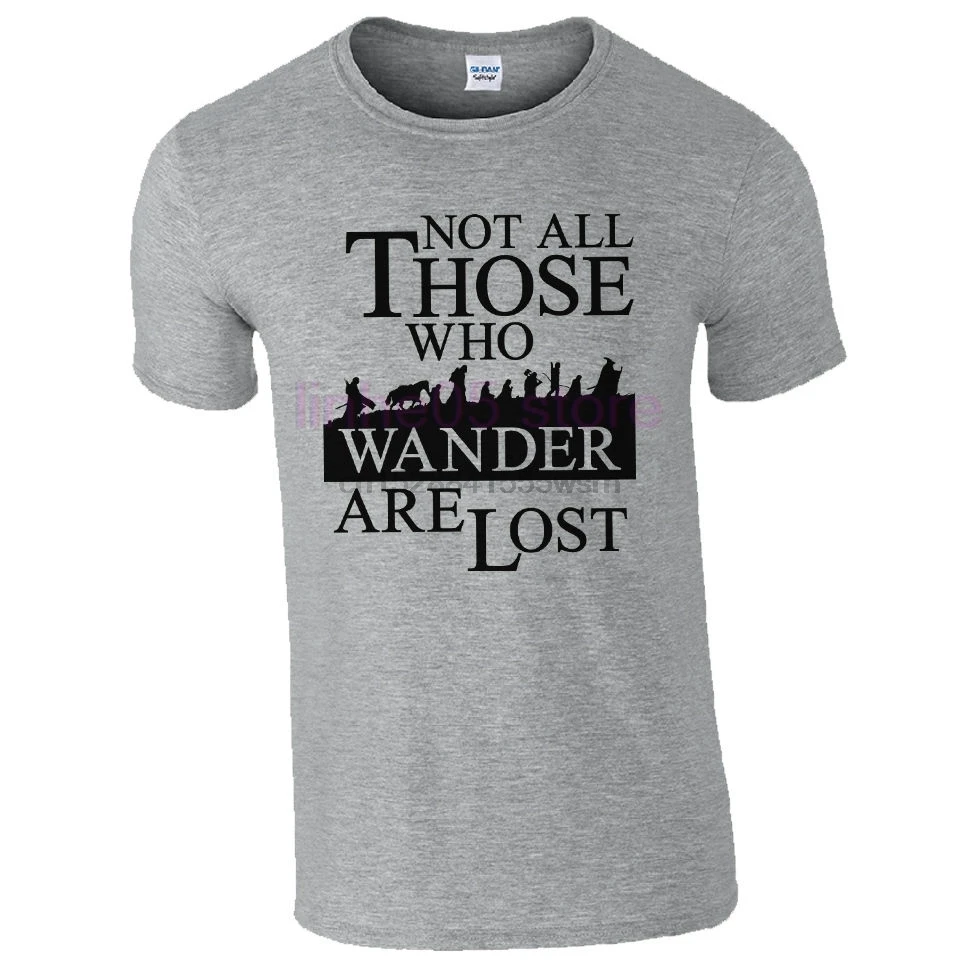 LEQEMAO не все те кто Wander Are Lost T Shirt Властелин Колец Хоббит Вдохновленный мужской