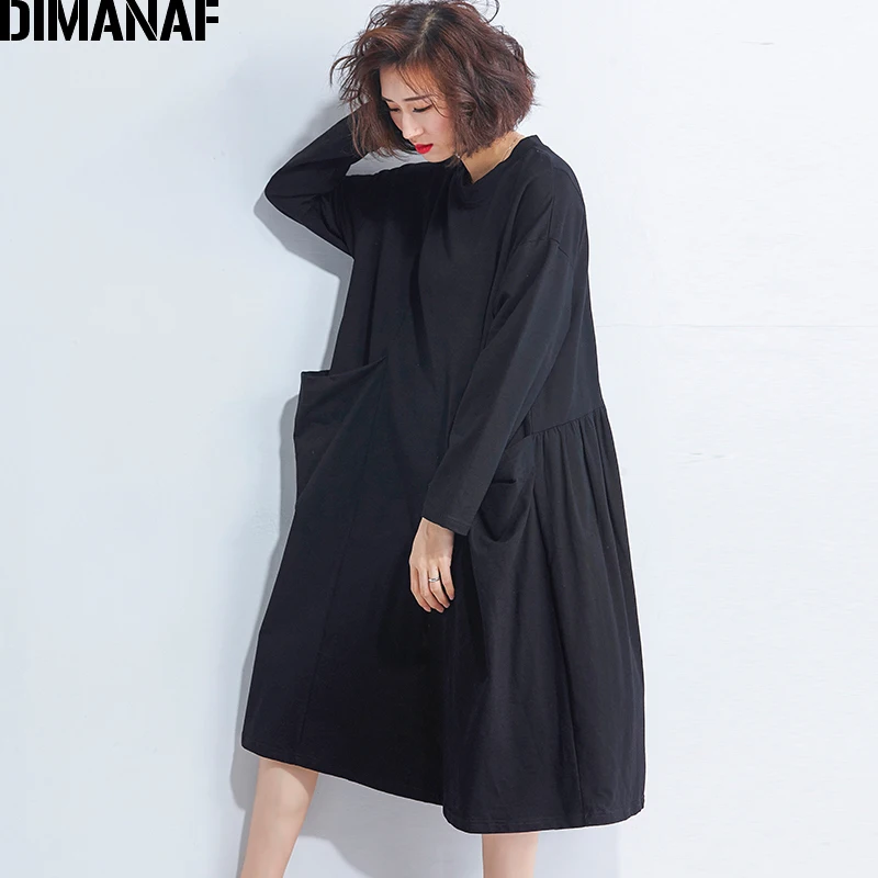 Dimanaf женский платье плюс Размеры Femme элегантные женские Vestidos из мягкого хлопка