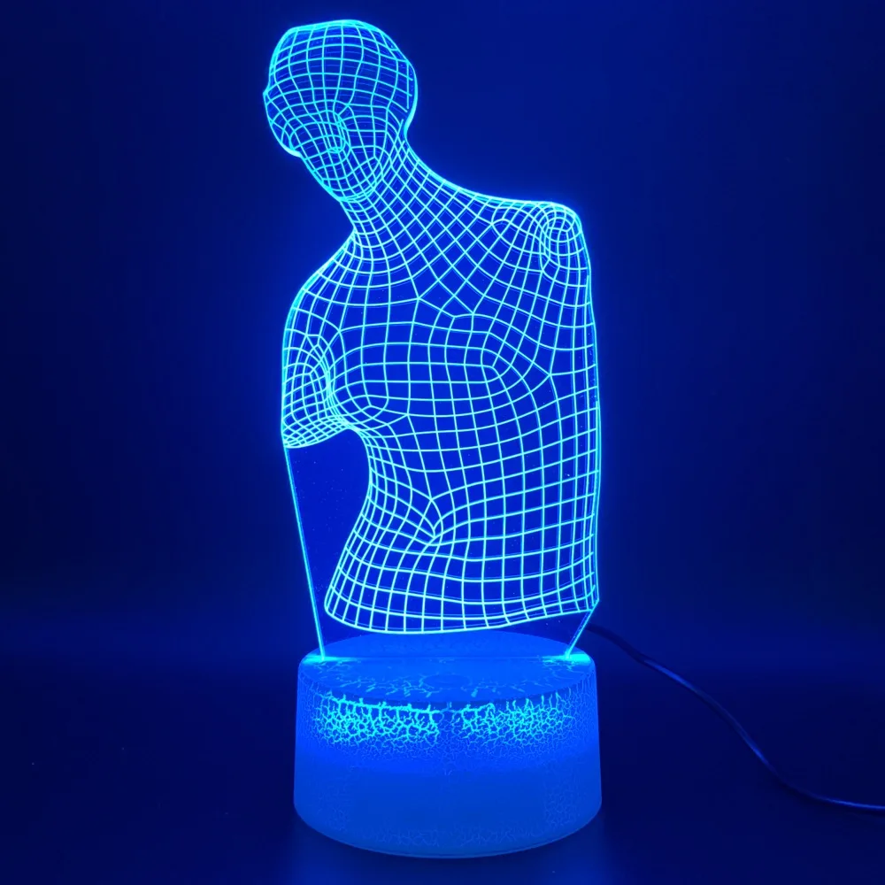 Led Night Light Venus De Milo Lampara Home Decor Figurine 3d Lamp Bright Base Birthday Gift for Kids Child Baby Novelty Light