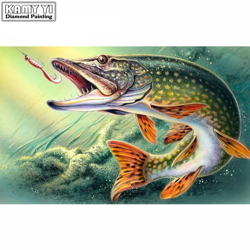 

5D DIY Diamond embroidery Cross stitch fish Full Square/Round Diamond mosaic Diamond painting decoration HYY