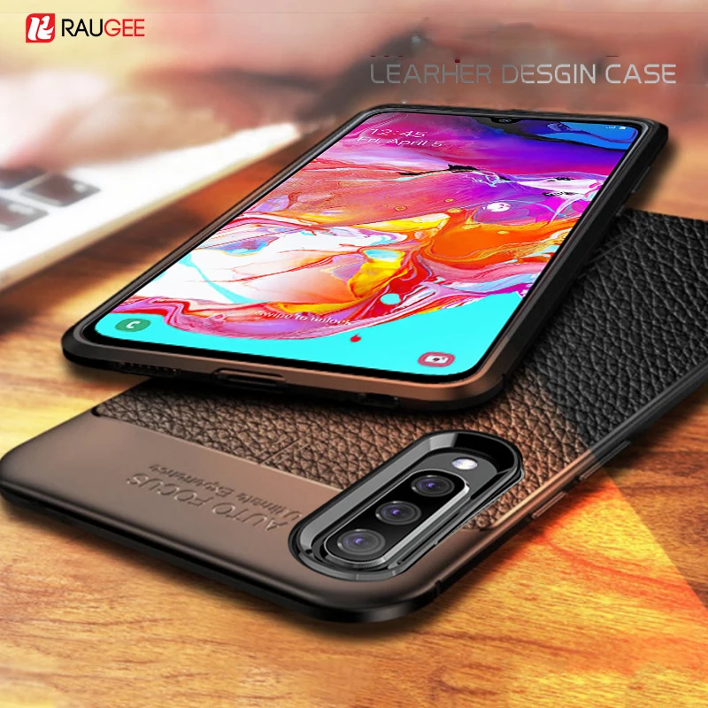 For Samsung Galaxy A70 Case Leather Style Cover Durable Tpu Phone