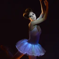 [CHENS SISTEER] Высокое качество ночь подсвеченные волокно Юбка для балета светодиодный пачки элегантный световой Спагетти Мини светодиодный