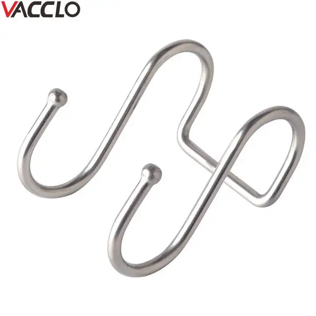 Special Offers Vacclo 1 Pc Multifunction Stainless Steel Round S Shaped Dual Hanger Hook Kitchen Cabinet Clothes Holder Organizer Storage Hook 