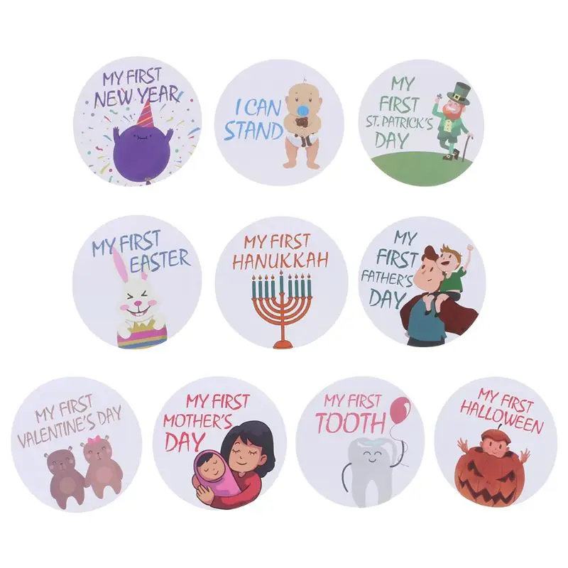 

Month Sticker Baby Photography Monthly Festival Anniversary Stickers Self Adhesive Professional Background Label Birthday