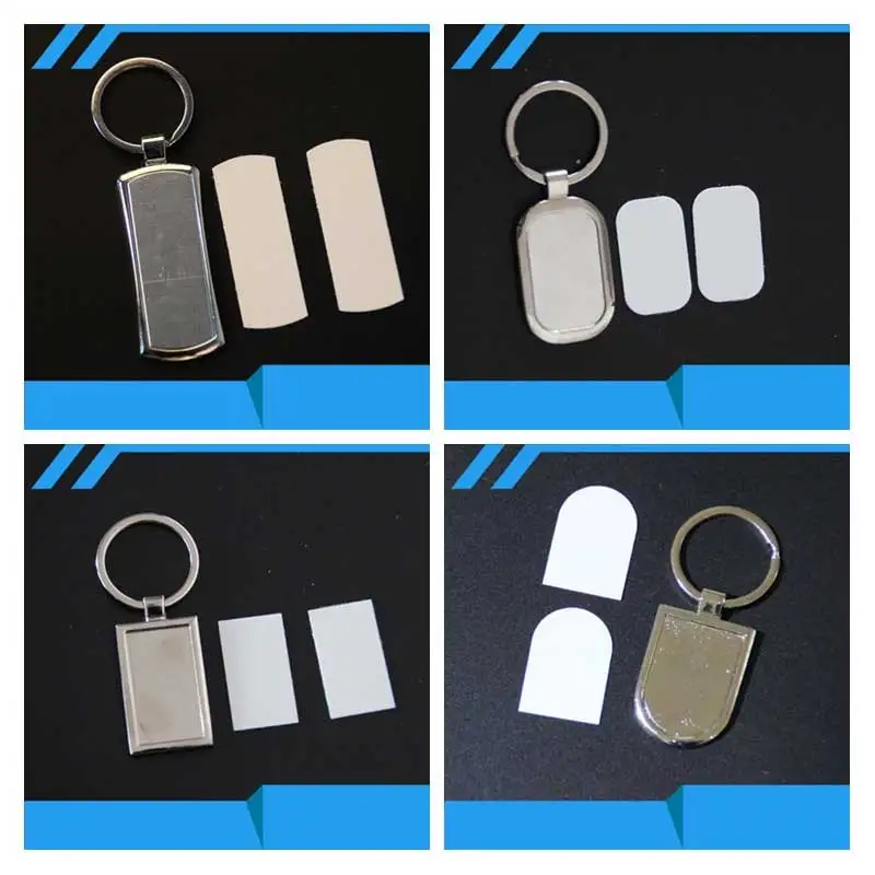 

new arrival sublimation blank metal key ring hot transfer printing keychains consumables two sided printing 20pcs/lot