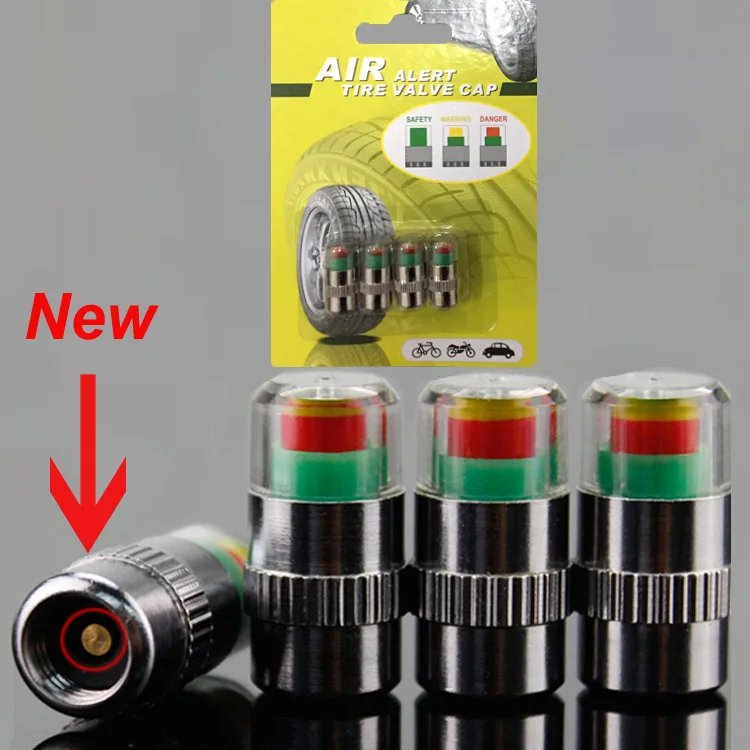 4pcs/lot Car 2.4 Bar 32PSI Tyre Pressure Gauge Valve Caps Sensor Eye Air Alert Tire Pressure