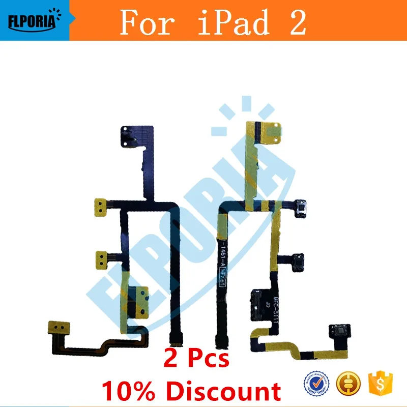

1 Pcs For iPad 2 2nd Gen Power Button On Off Switch Button Volume Control Flex Cable Ribbon CDMA Version Flex Cable For iPad 2