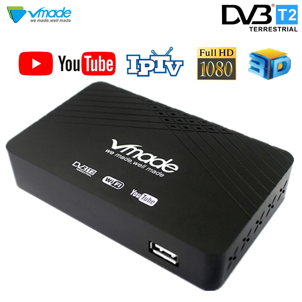 

Vmade dvb t2 digital Terrestrial receiver support dvb t2 H.264 FULL HD 1080P sale goods from Europe Spain Ukraine set top boxes