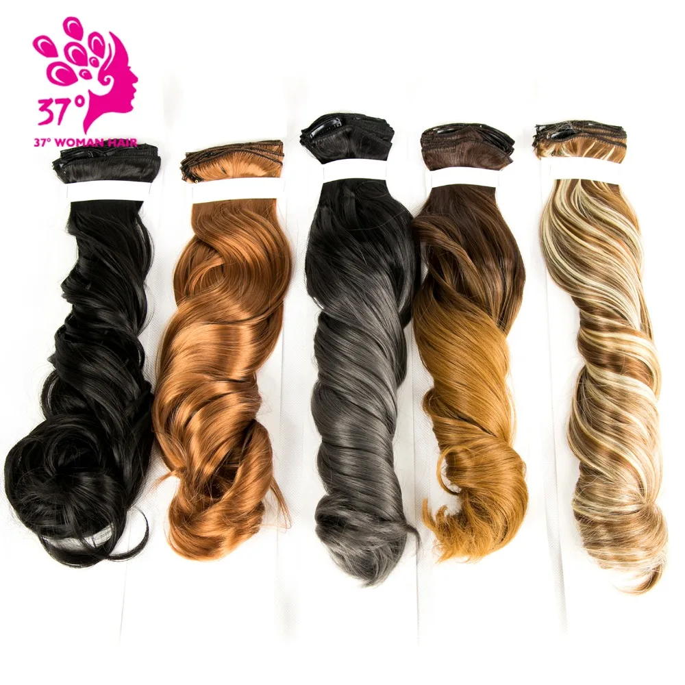 20" Synthetic Overhead Hair On Clips 16 Clips 7pcs/set Extenciones of Hair Natural Hairpieces For Hair Extensions
