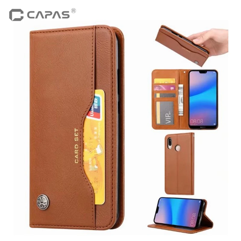 Card Slot Case For Huawei P20 Pro Flip Lite Cover PU Leather Wallet Stand Protective Shield Shockproof | Мобильные телефоны и