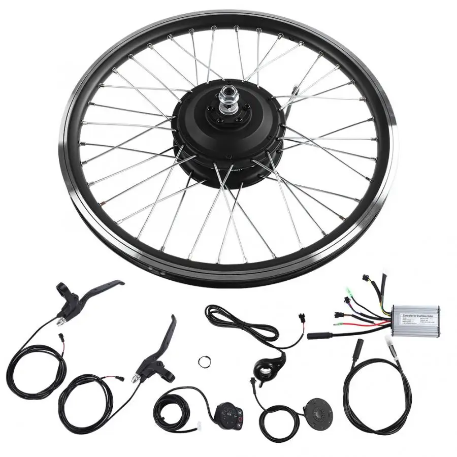 E-Bike Conversion Kit 36V/48V 350W Front/Rear Drive 20inch Motor Wheel Controller Throttle LED Display Electric Bicycle Parts