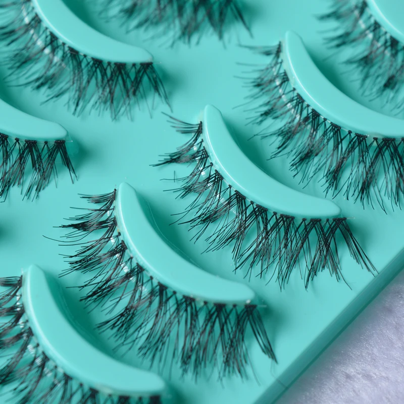 5pairs False Eyelashes Set Hand Made Crisscross Eye Lash Extension Tools False Strip Lashes Beauty Essentials 4