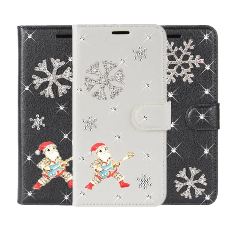 

Leather Wallet Christmas flip case for Xiaomi Redmi 5 Plus note 4 5a 5 6 pro 4x 4a 6a s2 Pocophone F1 Mi Mix 2S 8 se 6x 5x cover