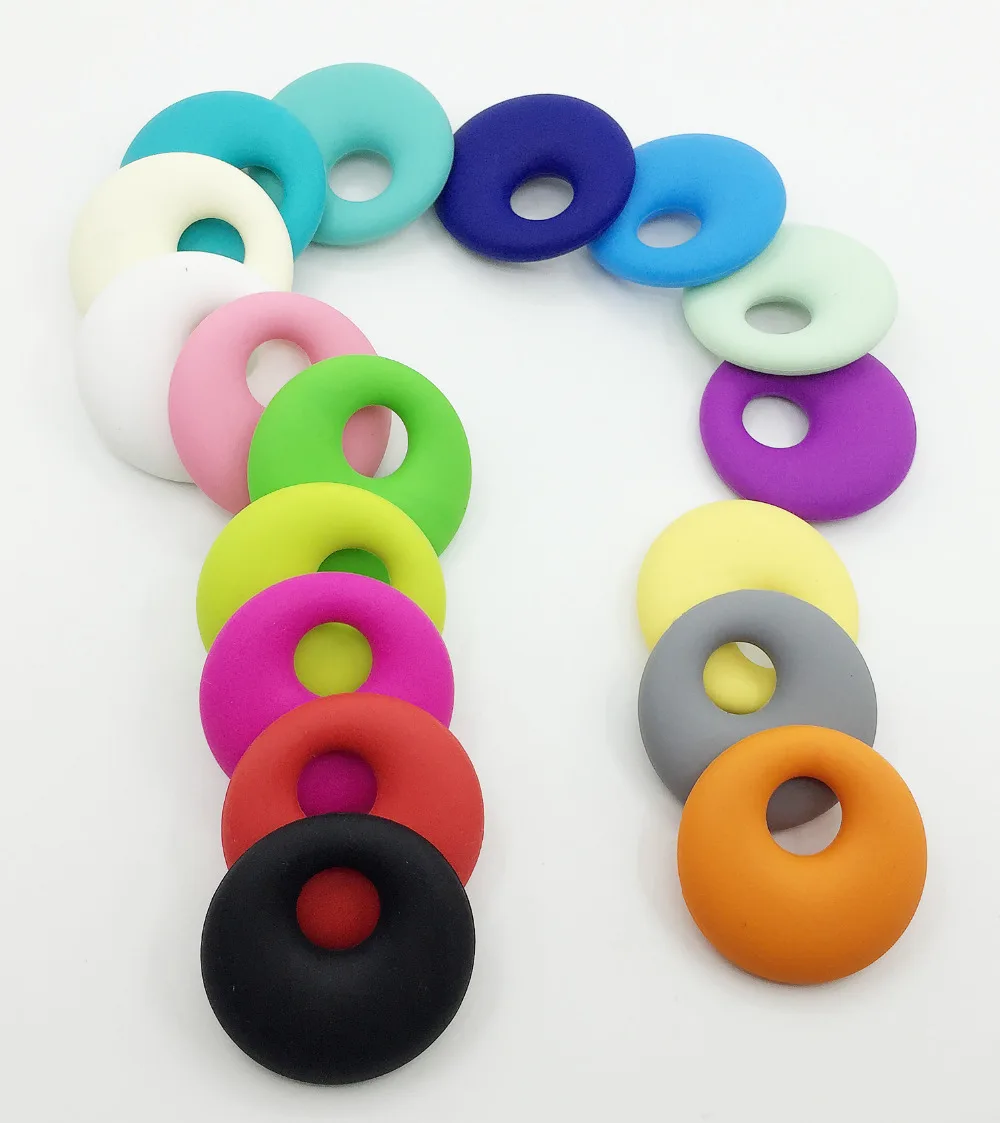 

Min order $8 (Mix order) Fashion In gay colours Silicone Teething Necklace Pendants NEW Trendy Teething Round centerpiece
