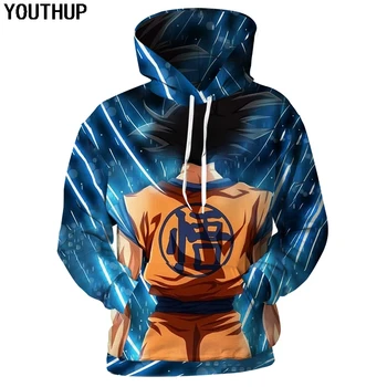 

YOUTHUP 2020 Autumn Hoodies Men 3d Hoodies Dragon Ball Print GOKU Hooded Sweatshirts Men Anime Cool Coat Men Outwear Plus Size