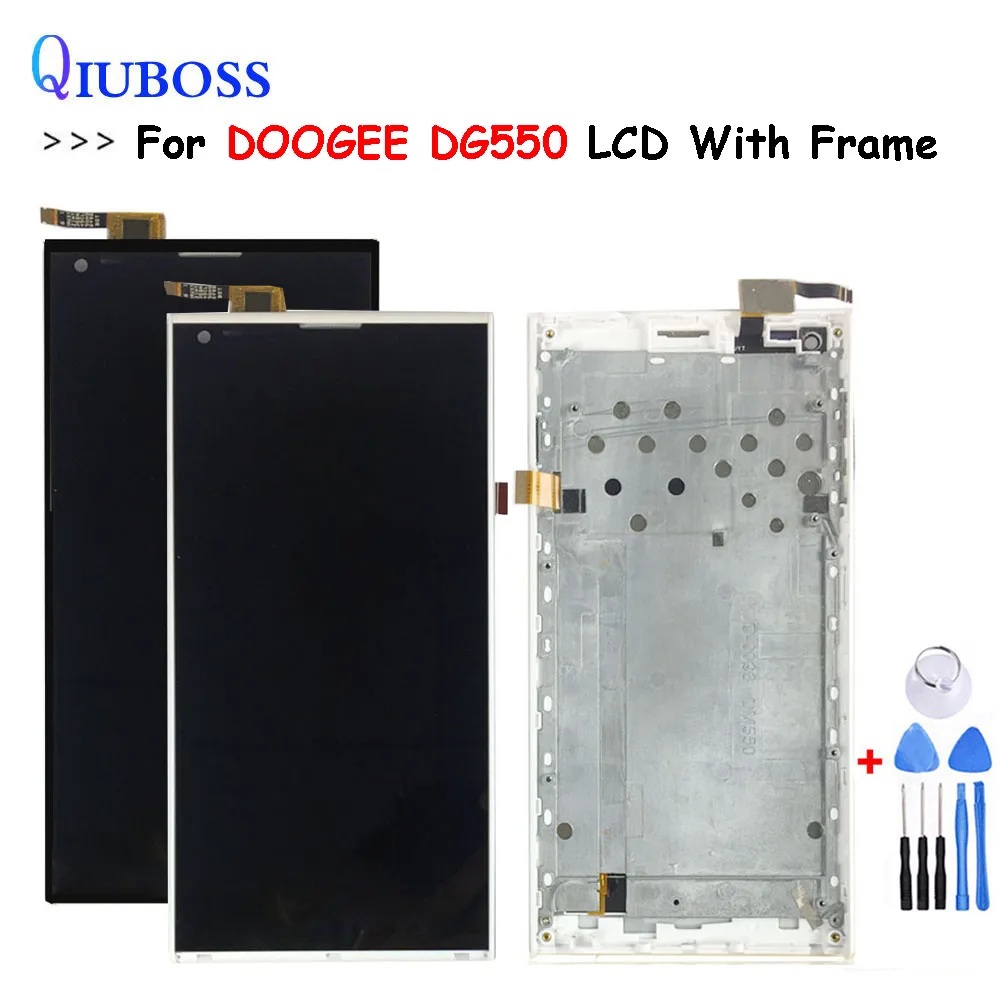Для 5 дюймов DOOGEE DG550 ЖК дисплей + сенсорный экран с рамкой 100% протестированный