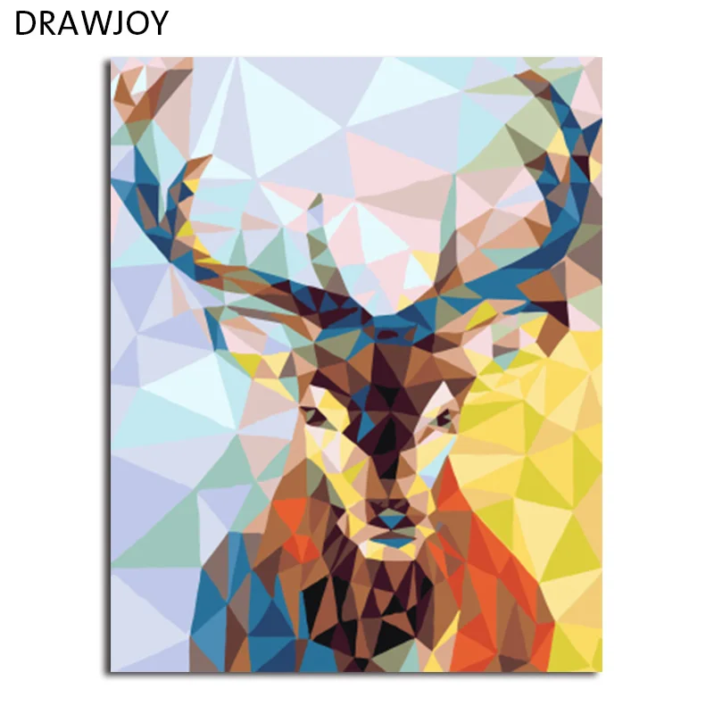 

DRAWJOY Framed Picture Painting & Calligraphy Of Loely Animals DIY Painting By Numbers Coloring By Numbers