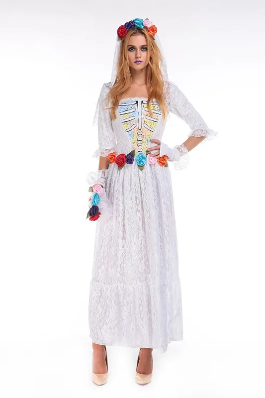 Ужасный Призрак невесты костюм для взрослых на Хэллоуин Косплэй нарядное платье для вечерние 89118