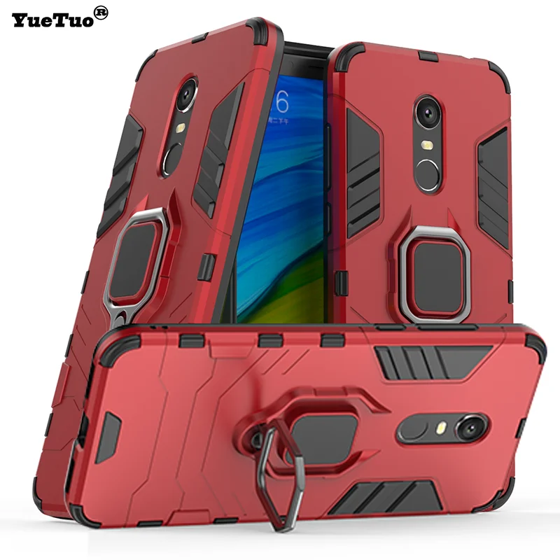 

YueTuo finger ring armor case for redmi note 4 4x x note5 pro note4 5 plus 5plus luxury original stand car phone Hard back cover
