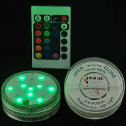 3AAA на батарейках огни многоцветный RGB SMD5050 LED Водонепроницаемый погружной участник свет База с Дистанционное управление Новый год