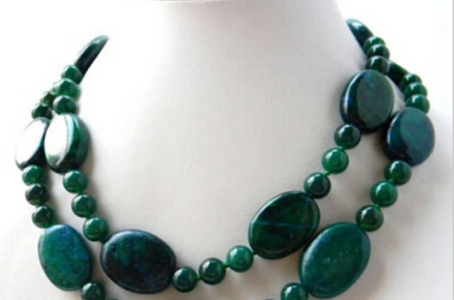 

Hot sell -17mm Malachite Green Round Jade Necklace Discount 35% -Bridal jewelry free shipping
