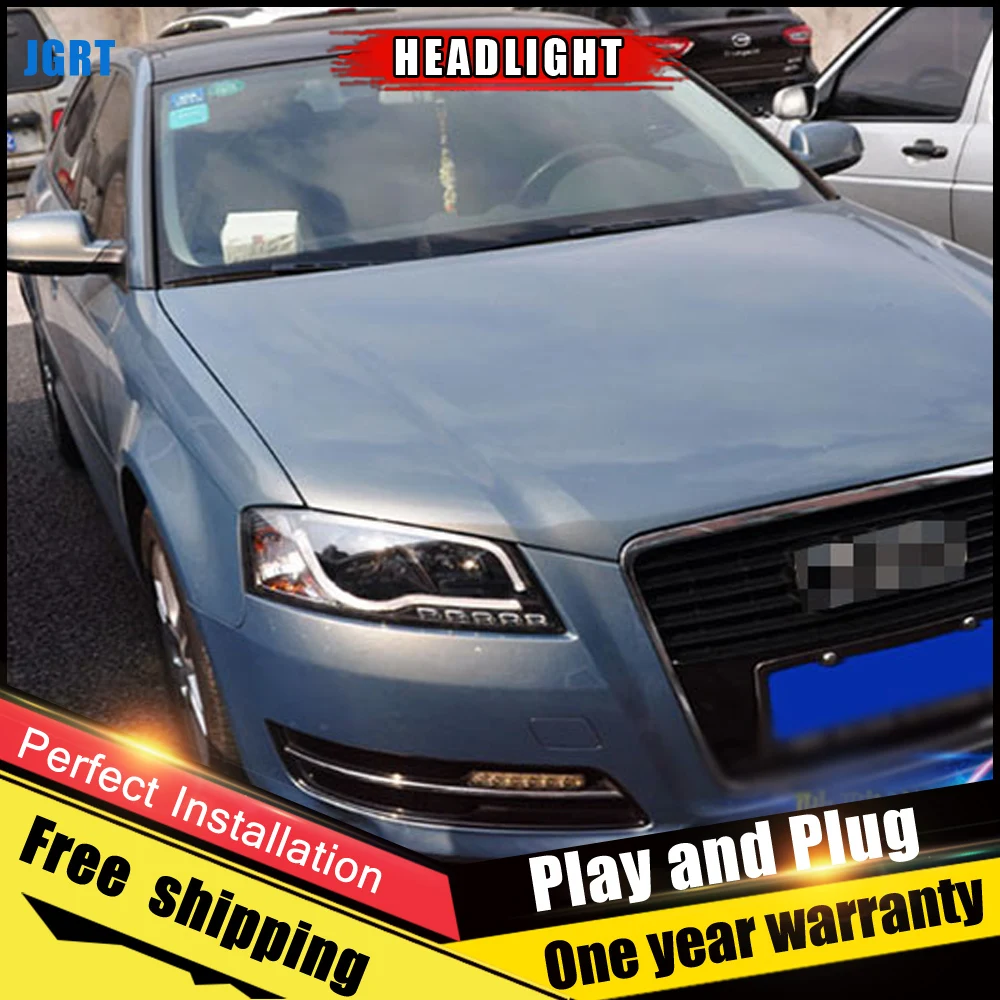 2 шт. автомобиль Стиль светодиодный фары fo Audi A3 2008 2012 для налобный фонарь DRL