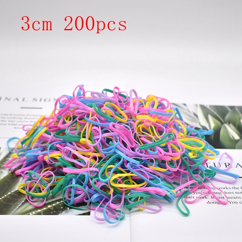 100-1000 pcs kids hair rope Hair Accessories Scrunchy Elastic Hair Bands Girls decorations Headbands Rubber Band hair scrunchies - Цвет: 26