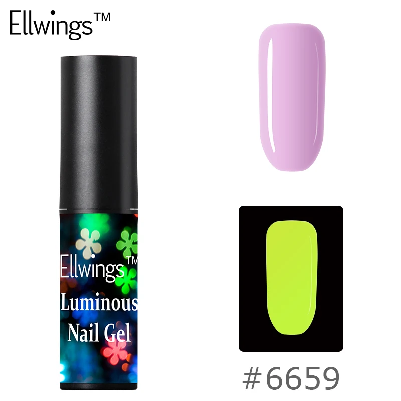 Ellwings флуоресцентный неоновый светящийся УФ-гель для ногтей замачиваемый гель светящийся в темноте Гель-лак освещение в ночной Гель-лак для ногтей - Цвет: 6659