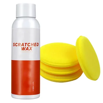 

100ML Car Paint Scratch Remover Wax Car Liquid Polishing Wax Auto Scratch Repair Agent with 4 Sponges