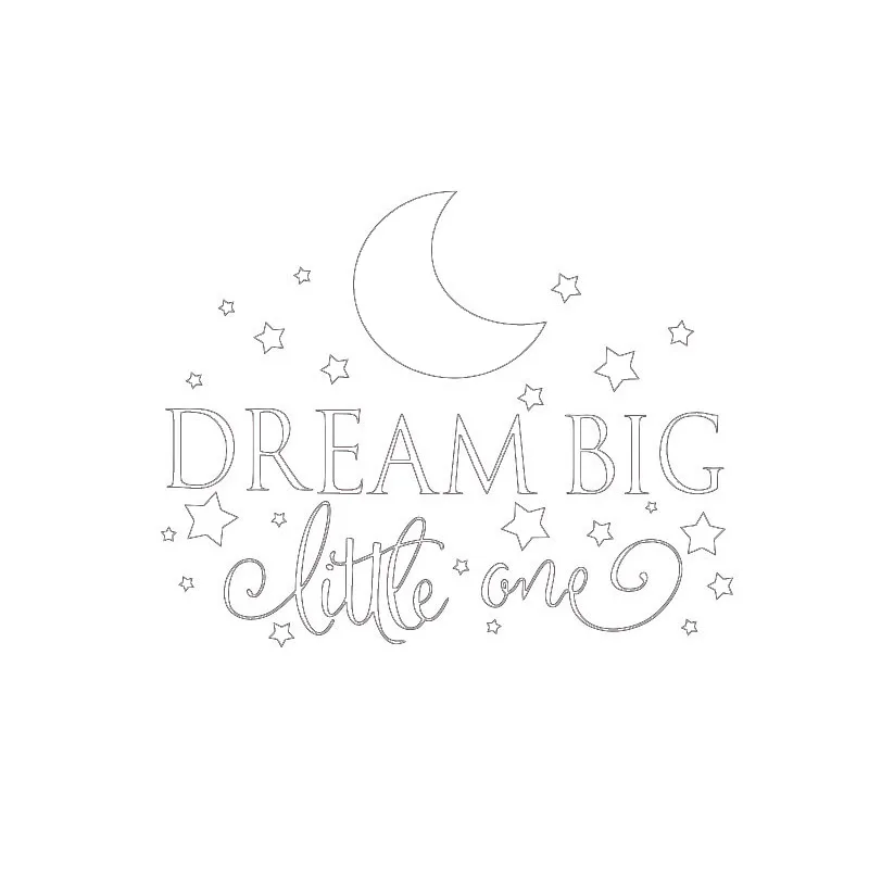 Dream Big Little One Наклейка-цитата на стену, стикер на стену детской спальни художественный декор, Детская Настенная Наклейка настенные наклейки со звездами 2632 - Цвет: white