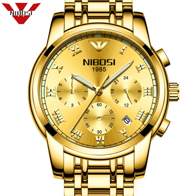 

NIBOSI Relogio Masculino Men Watches Top Brand Luxury Fashion Business Quartz Analog Watch Men Steel Waterproof Wristwatch 2301