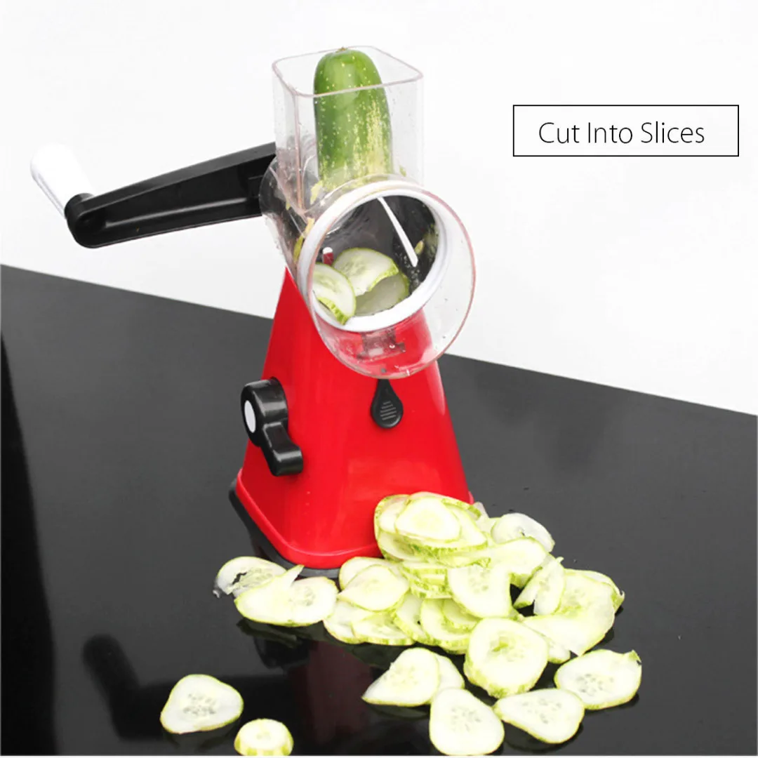 1set 3 in 1 Round Kitchen Fruit Potato Carrot Julienne Grater Cheese Vegetable Slicer Green Red