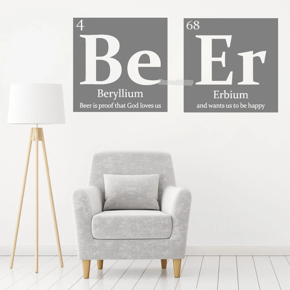 Be Er Periodic Table Wall Decal Beer With Funny Quote Wall