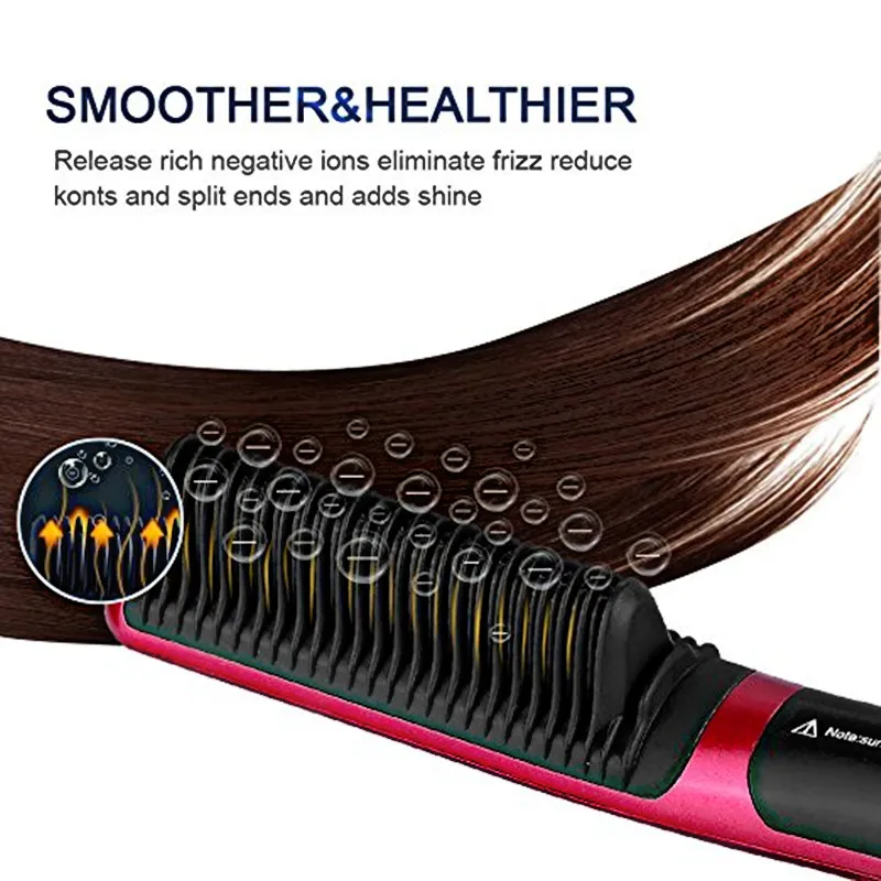 Harga Profesional Keramik Electric Rambut Pelurus Sikat Detangling Meluruskan Rambut Besi Sisir Halus Sikat Alat Styling