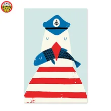 Темно Чайка мультфильм Diy домашний Декор картина маслом по номерам рисунок картина ручной работы декоративные картины на стену