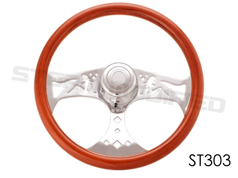 SuTong Truck Universal Wooden 450mm 18 ''Classic руль 3 гальванизированная сталь большая машина