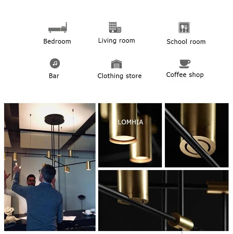 Nordic mordern iron led Designer Pendant Lighting fixtures Light Lamp Kitchen6